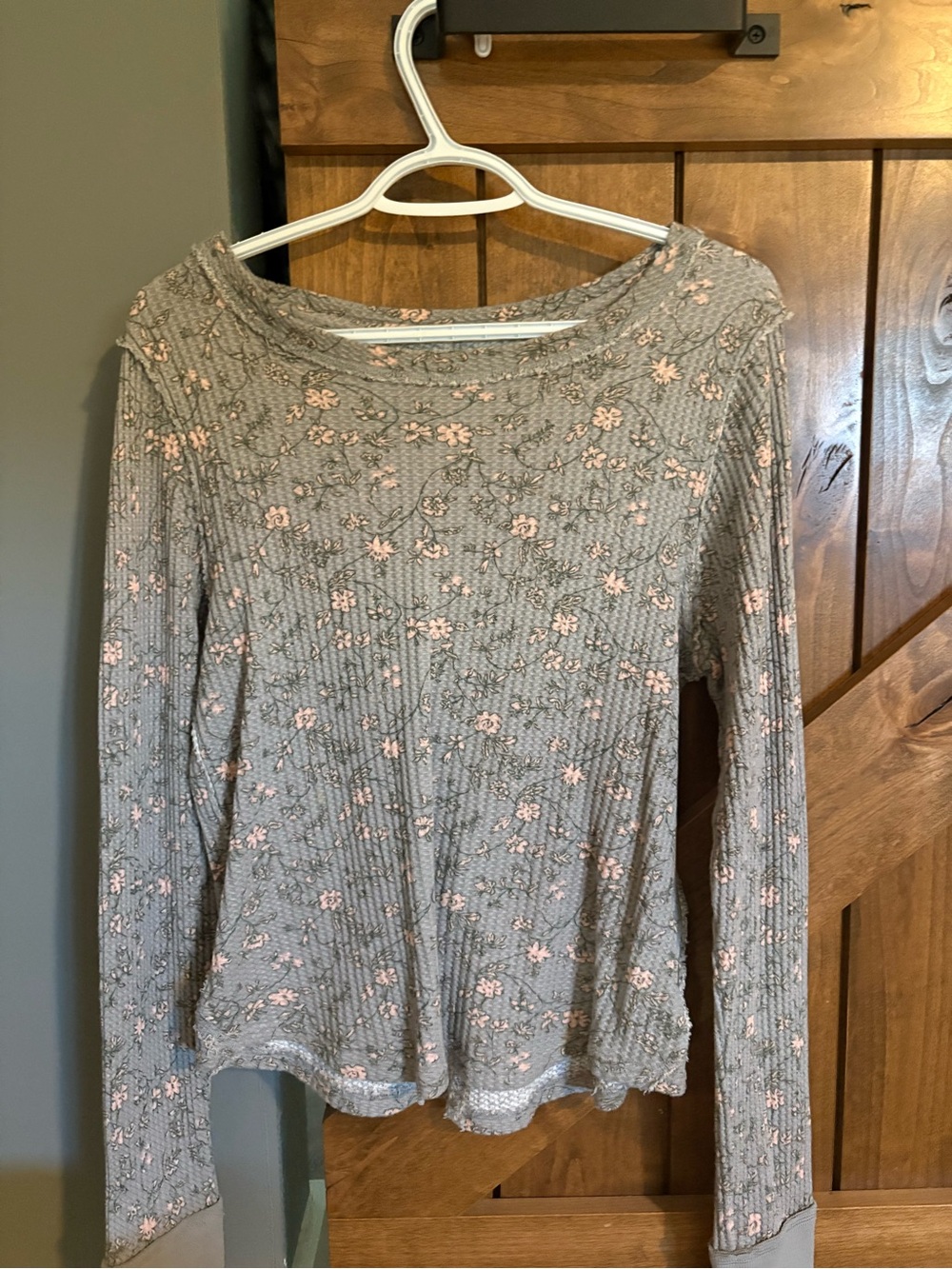We The Free Pink Floral Thermal Top